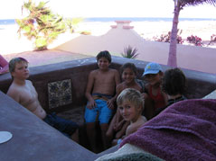 kids in hot tub